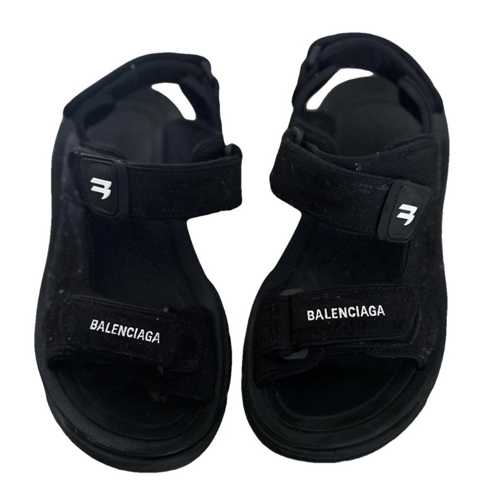 Balenciaga Women Black Strap Sandals